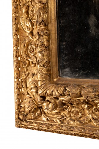 Miroir baroque Italien bois sculpté doré XVIIe siècle - Isabelle Chalvignac