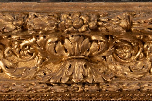 Miroir baroque Italien bois sculpté doré XVIIe siècle - Louis XIV