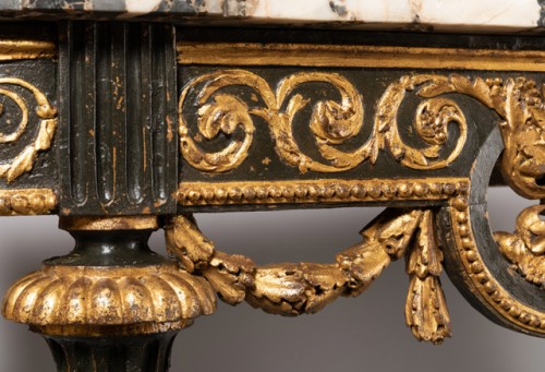 Antiquités - A Pair of Louis XVI Gilded and painted Consoles 