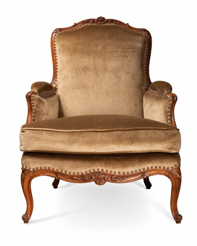 A Louis XV beechwood Bergère stamped    J. A . Gautier