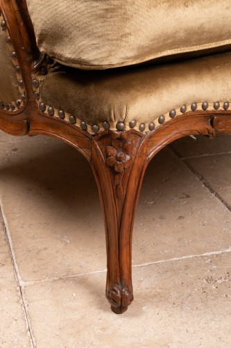 Antiquités - A Louis XV beechwood Bergère stamped    J. A . Gautier