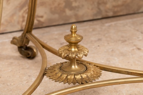 Gilded bronze and marble pedestal table, France late 18th century - Louis XVI