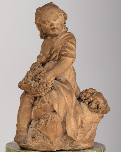 Sculpture Sculpture en Terre cuite - Deux statues formant pendant en terre cuite époque Louis XVI