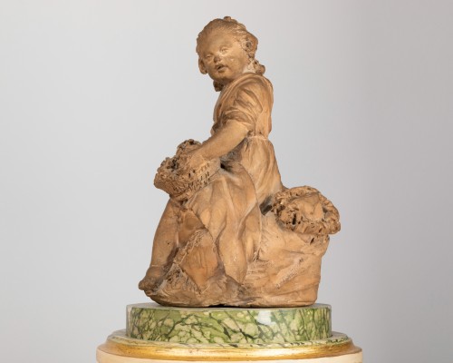 Two statues forming a pendant in terracotta, Louis XVI period - 