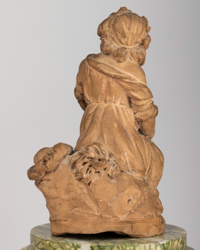 Deux statues formant pendant en terre cuite époque Louis XVI - Louis XVI