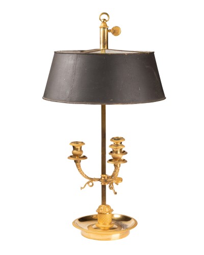 A Empire ormolu three light Bouillotte Lamp