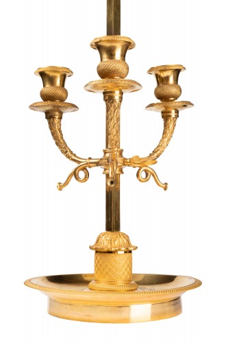 Lampe dite Bouillotte Epoque Empire en bronze doré - Luminaires Style Empire