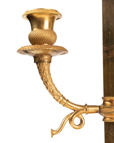 A Empire ormolu three light Bouillotte Lamp - 