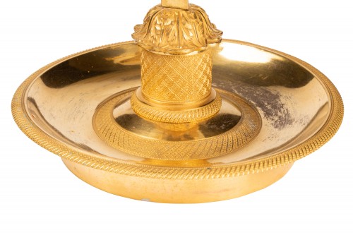 XIXe siècle - Lampe dite Bouillotte Epoque Empire en bronze doré