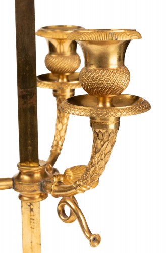 A Empire ormolu three light Bouillotte Lamp - Empire