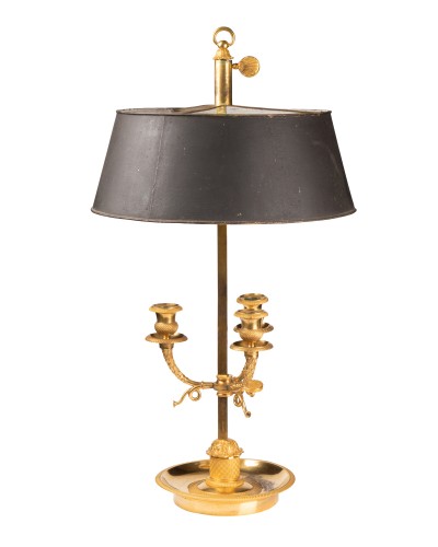 Antiquités - A Empire ormolu three light Bouillotte Lamp