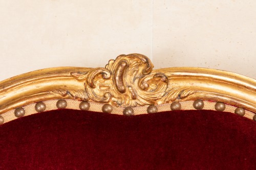 Large paire de Fauteuils en bois doré estampillés de Claude I Séné Epoque Louis XV - Isabelle Chalvignac