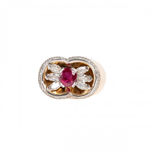 Bague rubellite vers 1950