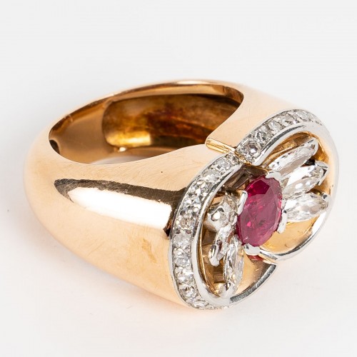 Rubellite ring circa 1950 - Antique Jewellery Style 50