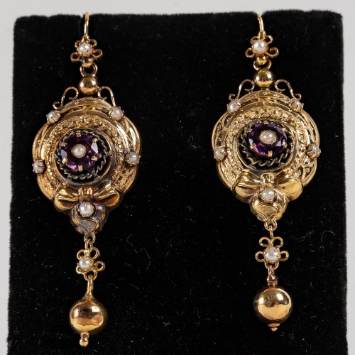 Bijouterie, Joaillerie Boucles d'oreilles - Pendants d'oreille Napoléon III