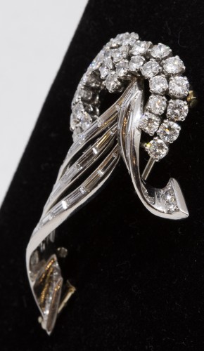 Gold and platinum brooch - 