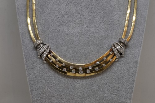 Collier Or et Diamants vers 1950 - Bijouterie, Joaillerie Style Années 50-60