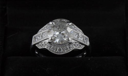 20th century - Ring in 18K white gold and diamonds