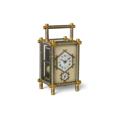 Carriage Clock with Bamboo-Style case