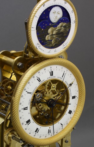 Antiquités - Astronomical Skeleton Clock with Quarter-Strike on Three Bells