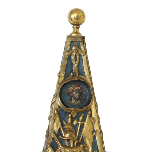 Early French Louis XV Obelisk Clock with Military Attributes - Louis XV