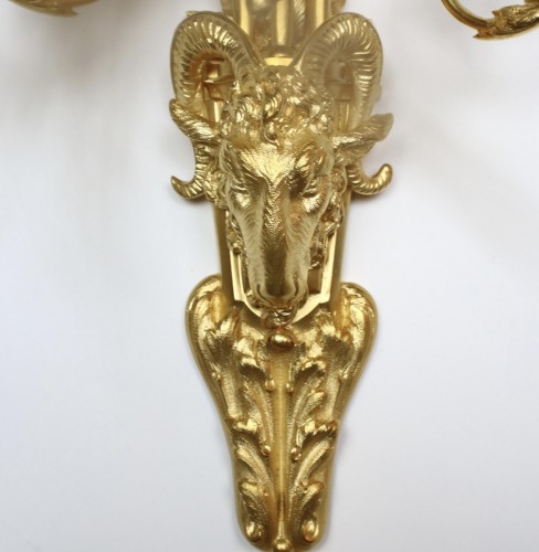 Pair of Louis XVI Style Gilt Bronze Wall Sconces, 19th Century - 