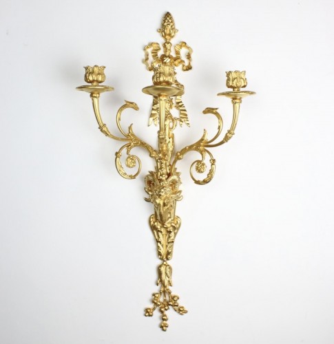 Pair of Louis XVI Style Gilt Bronze Wall Sconces, 19th Century - Napoléon III