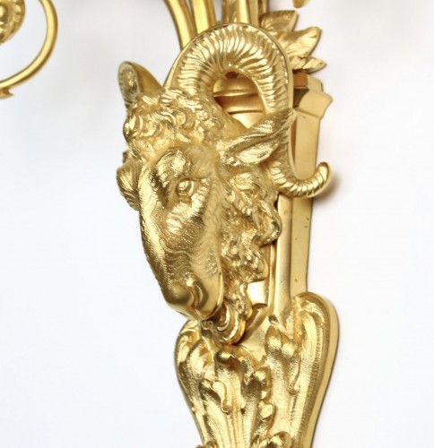 Antiquités - Pair of Louis XVI Style Gilt Bronze Wall Sconces, 19th Century