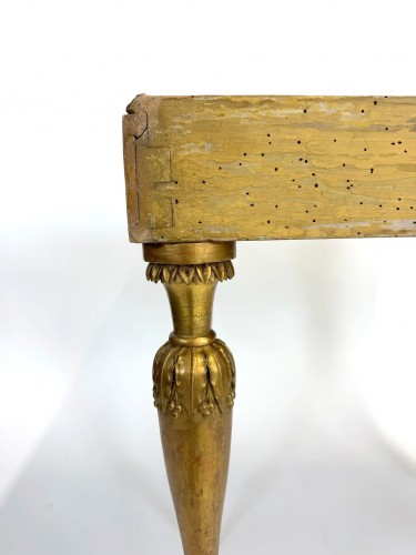 Table Napoléon III en bois doré et marbre - Mobilier Style Napoléon III