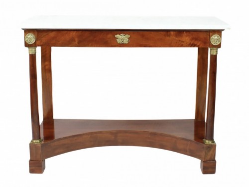 Console Néoclassique en noyer d'époque Empire