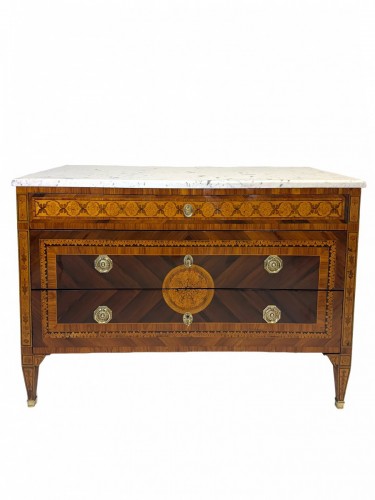 Commode Néoclassique en marqueterie, 18e, Atelier de Maggiolini