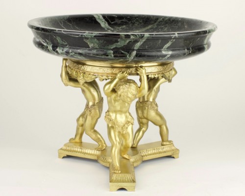 Gilt Bronze and Marble Putti Centerpiece, Napoleon III - Decorative Objects Style Napoléon III