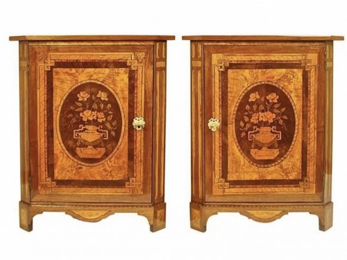 Pair of Louis XVI Marquetry Encoignures after Daniel Deloose