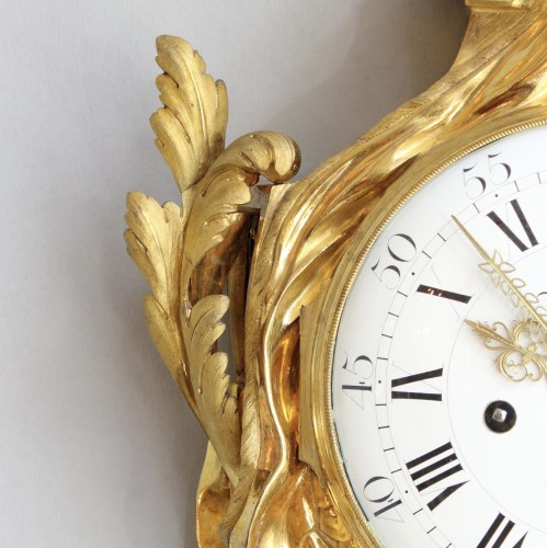 Grand cartel d'applique Louis XVI en bronze doré - Horlogerie Style Louis XVI
