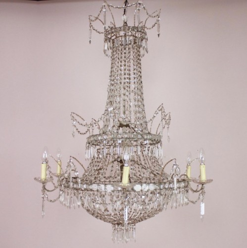 Paire de lustres à tente et sac style Empire espagnol, c. 1890 - Luminaires Style Art nouveau