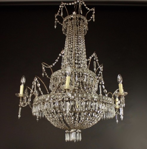 Art nouveau - Paire de lustres à tente et sac style Empire espagnol, c. 1890