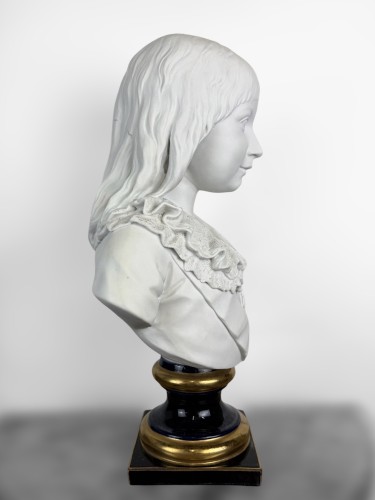 Porcelain & Faience  - Biscuit Porcelain Bust of Louis XVII after Augustin Pajou