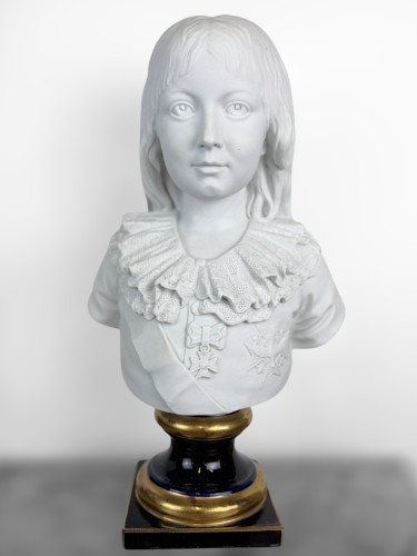 Biscuit Porcelain Bust of Louis XVII after Augustin Pajou - 
