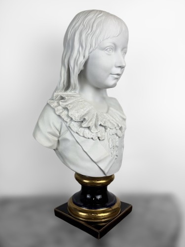 Biscuit Porcelain Bust of Louis XVII after Augustin Pajou - Napoléon III