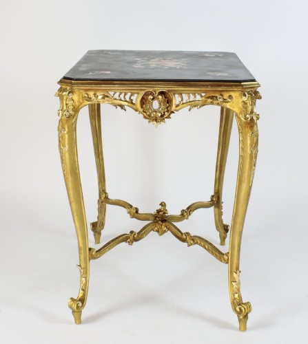 Furniture  - Napoleon III Giltwood Center Table with Scagliola Top