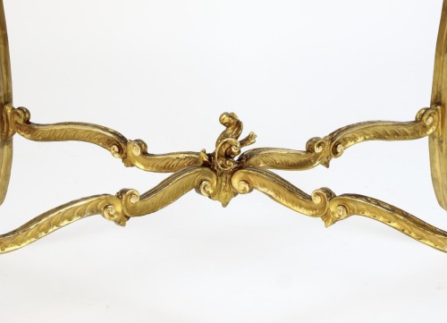 19th century - Napoleon III Giltwood Center Table with Scagliola Top