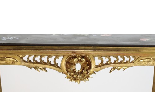 Napoleon III Giltwood Center Table with Scagliola Top - Napoléon III