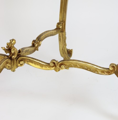 Antiquités - Napoleon III Giltwood Center Table with Scagliola Top