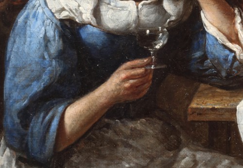 Paintings & Drawings  - Romance in the tavern - Gillis van Tilborgh (Brussels, ca. 1625 – ca. 1678)