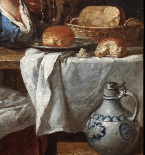 Romance in the tavern - Gillis van Tilborgh (Brussels, ca. 1625 – ca. 1678) - 
