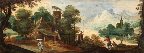 landscape with travellers  - Philips de Momper (1598–1634)