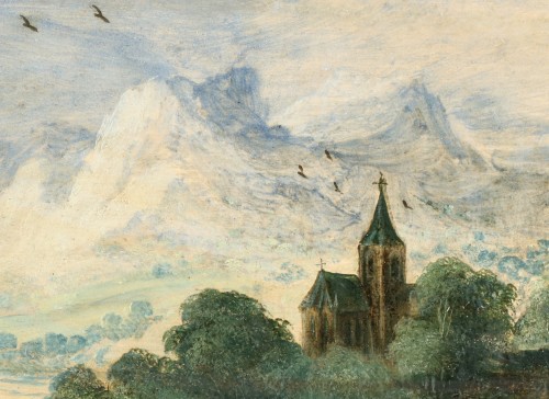 XVIIe siècle - Paysage avec des voyageurs - Philips de Momper (1598-1634)