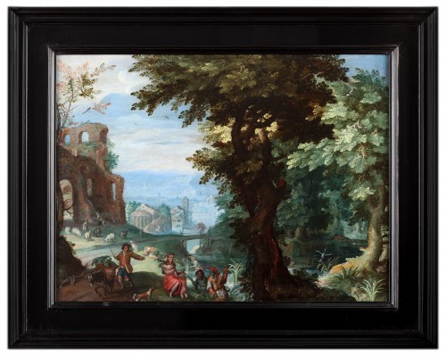 Tableaux et dessins Tableaux XVIIe siècle - Latone transformant des paysans en grenouilles - Anton Mirou (1578 - 1627)
