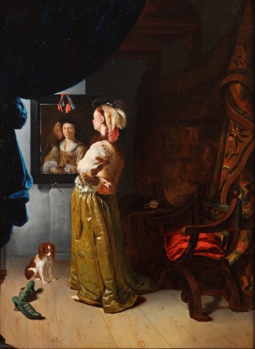 Portrait d'une dame élégante - Attr. à Willem van Mieris (1662-1747)