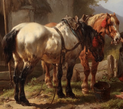 XIXe siècle - S'occuper des chevaux - Wouterus Verschuur (1812 - 1874)